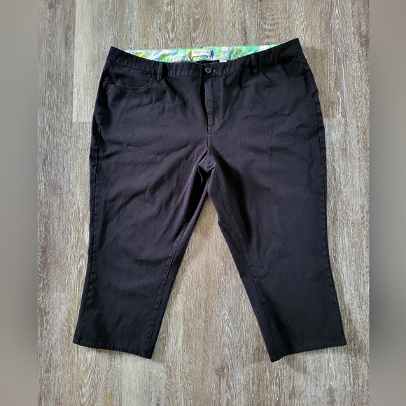 Coldwater Creek Pants - Coldwater Creek Size 20 Black Natural Fit Capris‎ Cotton Stretch Women's Pants